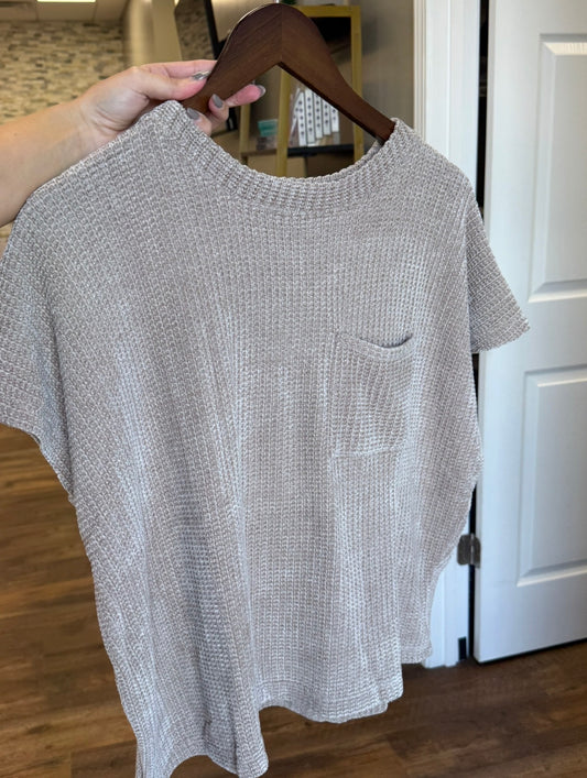 Brown waffle knit